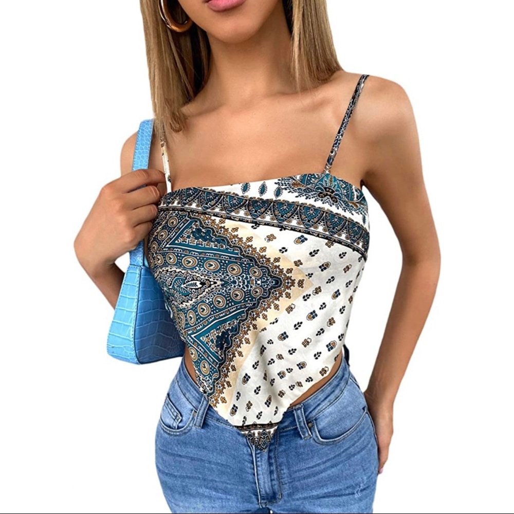 MAKEMECHIC Printed Tie Back Cami - Medium